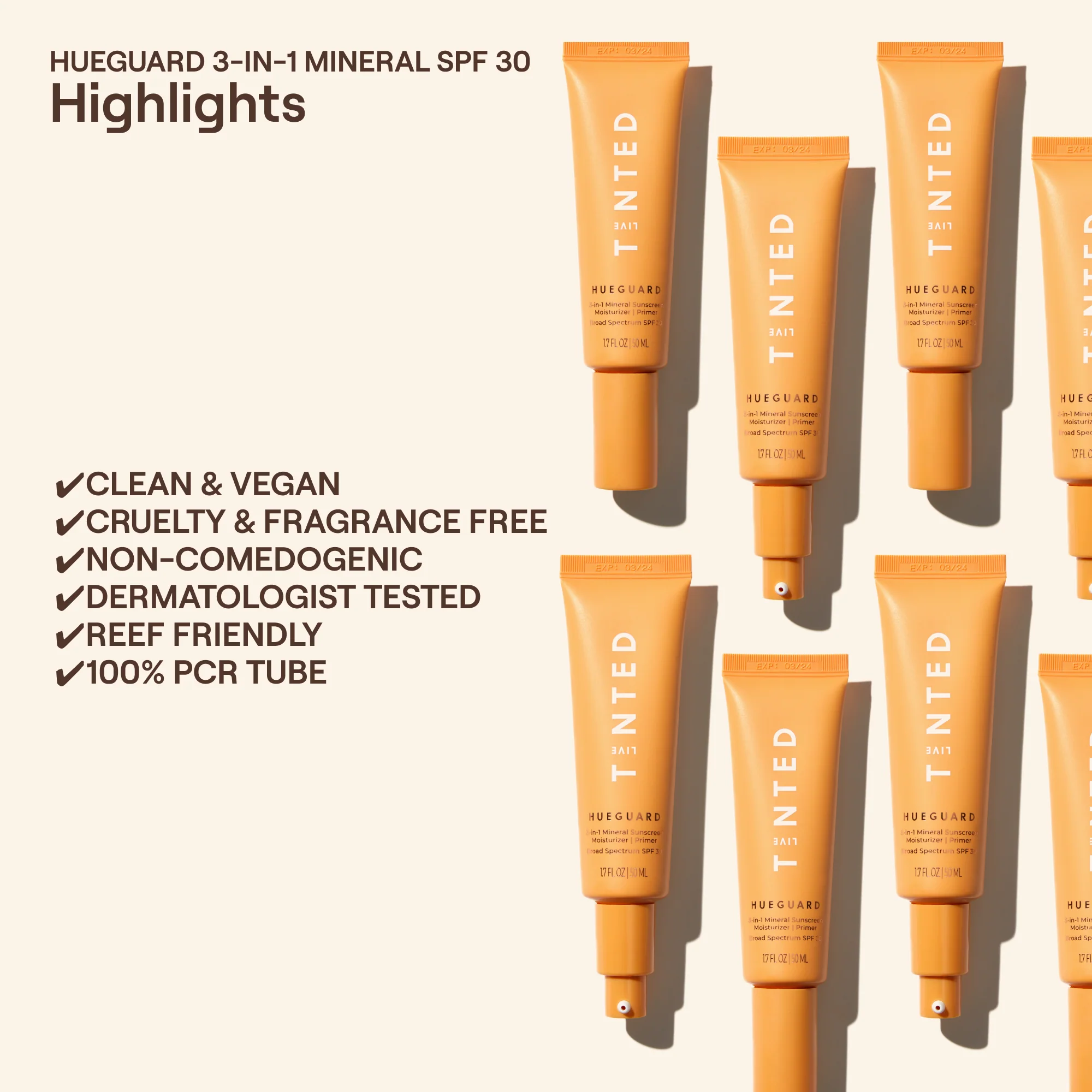 HUEGUARD® 3-in-1 Mineral Sunscreen, Moisturizer, Primer SPF 30 - Image 6